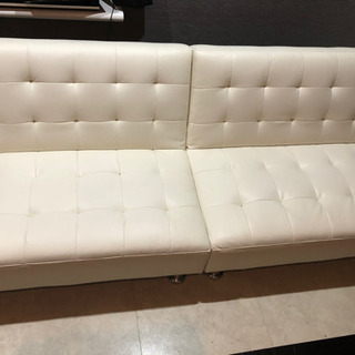 【お譲りする方が決まりました】レザー ソファーベッド