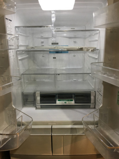 美品 2014年製 HITACHI 475L フレンチドア 冷蔵庫 R-FR48M4 真空チルド 日本製 日立