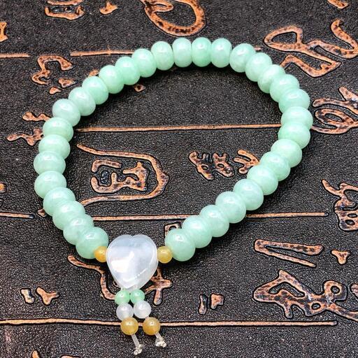 ブレスレット 本翡翠 氷ヒスイ 高級緑色 誕生日プレゼント 手作り 本物保証