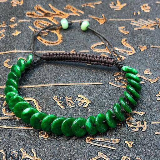 ブレスレット 本翡翠 陽緑色ヒスイ 誕生日プレゼント 手作り 天然石 本物保証