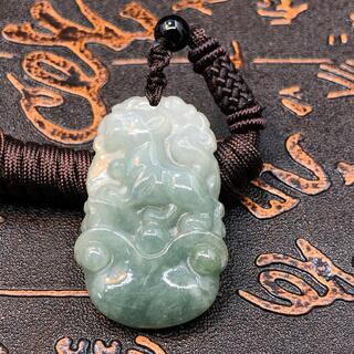 福袋 ペンダント ワンちゃん 犬 本翡翠 氷ヒスイ 緑色 誕生日