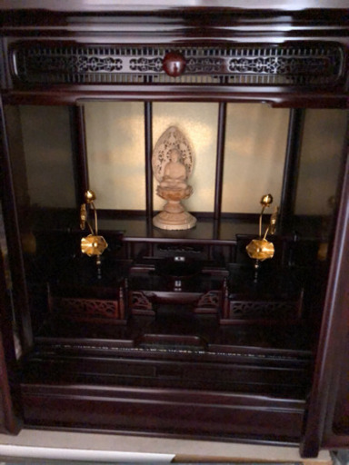 黒檀お仏壇未使用\u0026仏様\u0026御飾り、凛等小物サイズ幅50×奥行38×高さ60