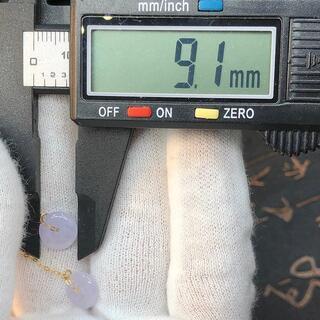 ピアス 平安扣 本翡翠 氷ヒスイ パープル 縁起物 誕生日プレゼント 鑑別書有の画像