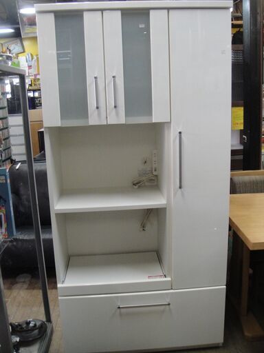 ニトリ　3ドアキッチンボード　RIPE90RB　レンジボード　食器棚　キッチン収納　家電ボード