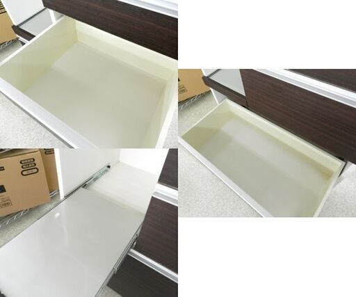 キッチンボード 幅89cm 家電レンジボード ホワイト/ブラウン系 キッチン収納 ☆ PayPay(ペイペイ)決済可能 ☆ 札幌市 北区 屯田