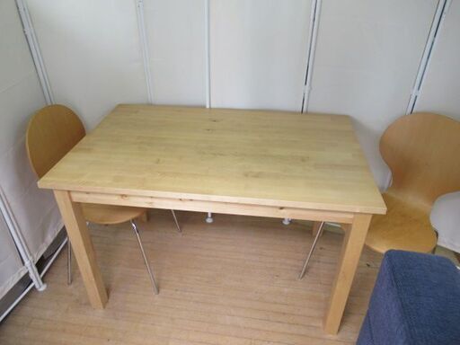 J1681/ダイニングセット/テーブル/チェア×2/木製/無垢材/イケア/IKEA/BJORKUDDEN/中古品/