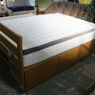 R2195) ニトリ/島忠 ダブルベッド フレーム・マットレスセット ou-13S