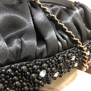 ハンドバッグ  パーティーバッグ　黒　アサクラ　結婚式用の画像