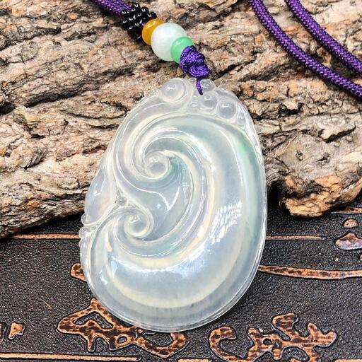 福袋 ネックレス 霊芝 本翡翠 透明色 氷ヒスイ 誕生日プレゼント 縁起物 本物保証