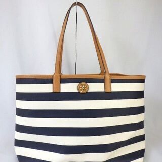 トリーバーチ◆TORY BURCH　ブルー/ホワイト　トートバッ...