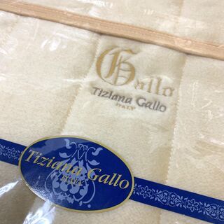 未使用品！ Tiziana Gallo 敷パット アクリル シングルサイス 100×200㎝ ベージュ系 寝具 Ｆ ⑦の画像
