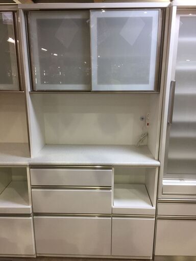 ニトリ／キッチンボードアルミナ2 100KBWH ￼￼スライド式扉 収納力抜群 楽天市場】キッチンボード(アルミナ2 100KB) ニトリ 【配送員設置商品