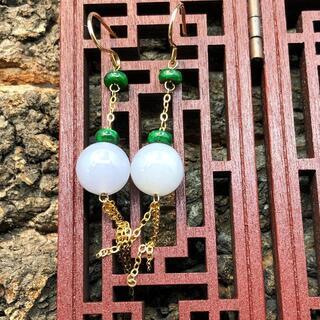 ピアス イヤリング ミャンマー産 本翡翠 氷ヒスイ ラベンダー色...