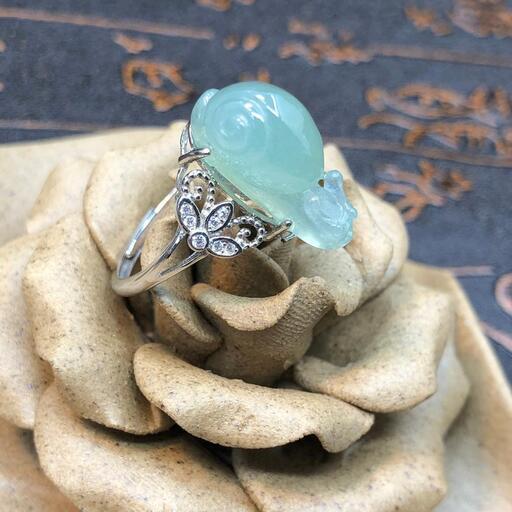 指輪 リング 蝸牛 安居楽業 本翡翠 氷ヒスイ 誕生日プレゼント 本物保証