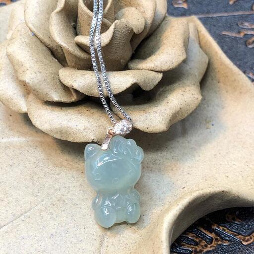 福袋 ネックレス 猫 ミャンマー産 本翡翠 氷ヒスイ 誕生日プレゼント