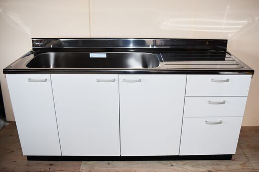 展示品 LIXIL サンウェーブ 流し台 GSE-S-165JXT 左シンク ライトグレー （白系）165cm キッチンシンク　キャビネット