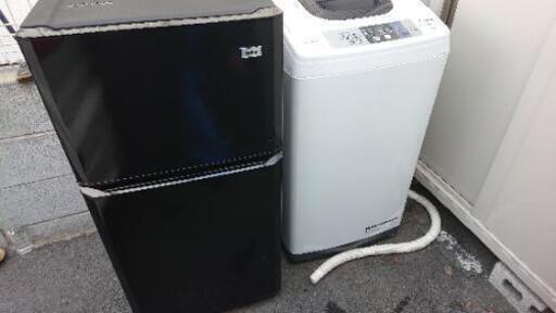 セット Haier冷蔵庫106L2015年、日立洗濯機5.0kg2017年