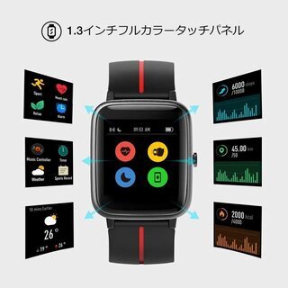 GPSスマートウォッチ 文字盤画面カスタマイズ内蔵GPS 活動量計 GPS運動記録 睡眠モニター 心拍計フィットネストラッカー 5 ATM防水歩数計の画像