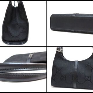 良品 GUCCI グッチ GGキャンバス ハンドバッグ トートバッグ 黒