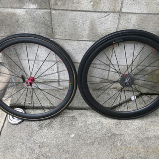 カーボンホイールセット　ノバテックハブ！　チューブラー　タイヤセット