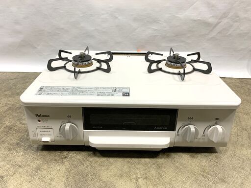 パロマ ガステーブル 2口 IC-N36HS-R LPガス用 2017年製 ホワイト ガスコンロ 中古 B