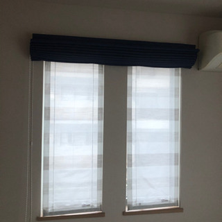 超美品　ローマンシェード シングル 青色　遮光率99.99％ 防...