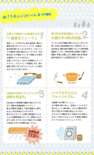超美品　ローマンシェード シングル 青色　遮光率99.99％ 防炎1級遮光 HAUSKA　2