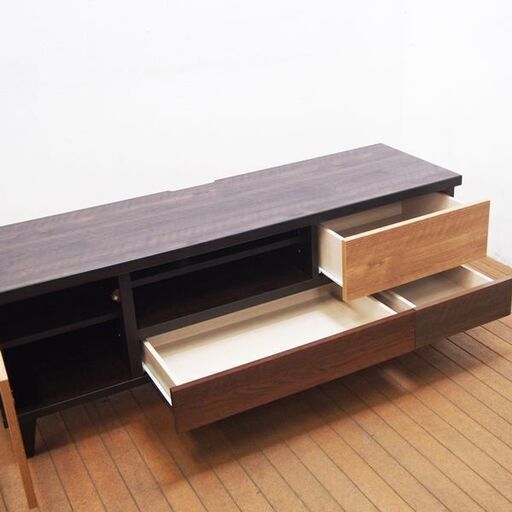 【美品】ローボード テレビボード ランダム140 LB DBR 幅139.1×奥行41×高さ49.7cm (JA82)