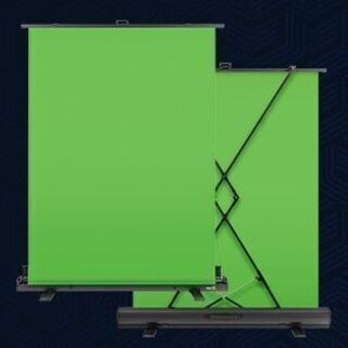 【ほぼ新品・未使用・高評価】グリーンスクリーン　グリーンバック（テレワーク用・自立型・収納／持ち運び可能）　の画像