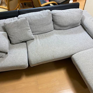 ライトグレー コーナーソファ カウチソファ ソファ ソファー 撥水 ファブリック カウチ