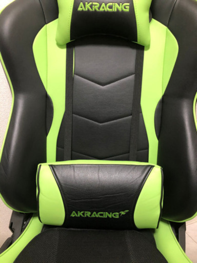 AKRacing緑　ゲーミングチェア　革