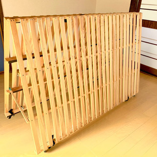 ★すのこマット ダブル 杉材 折りたたみ 二つ折りタイプベッド★...