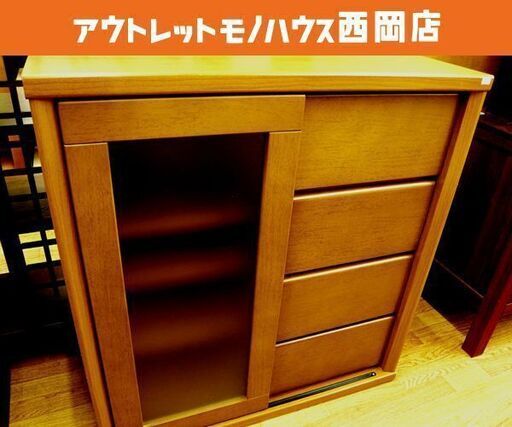 サイドボード バサラ2　80SB LBR  高さ84㎝ 木製 キャビネット 収納棚 ニトリ 西岡店