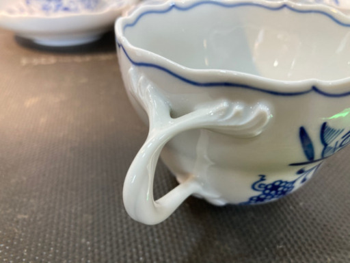 ★値下げしました★【愛品倶楽部柏店】Meissen ﾏｲｾﾝ ﾌﾞﾙｰｵﾆｵﾝｼﾘｰｽﾞ ｶｯﾌﾟ&ｿｰｻｰ 6客set 箱無【管理N
