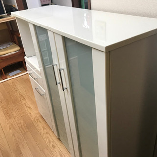 【リサイクルショップ八光　田上店　配達・設置OK】エナメルホワイト　美品レンジボード