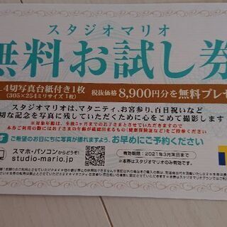 スタジオマリオ 8900円分無料お試し券