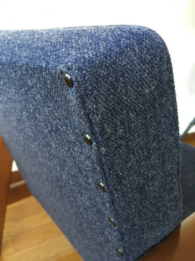 カリモク60 kチェア 1シーター タープブルー ソファ 一人掛け美品