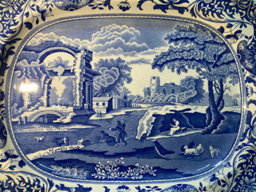 【店舗同時販売中】SPODE スポード　ブルーイタリアン　オーバルプラター　41cm  箱無し　問合わせ番号：102-023248-0