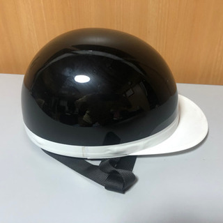【中古・美品】ハーフヘルメット（キャップ）黒/白