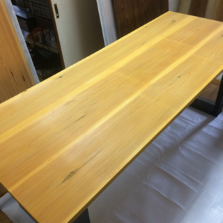大特価 180cm 無垢材で作ったダイニングテーブル 近場配送無料☆の画像