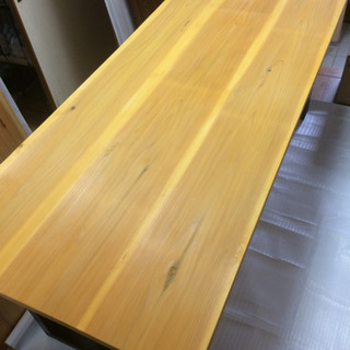 大特価 180cm 無垢材で作ったダイニングテーブル 近場配送無料☆の画像