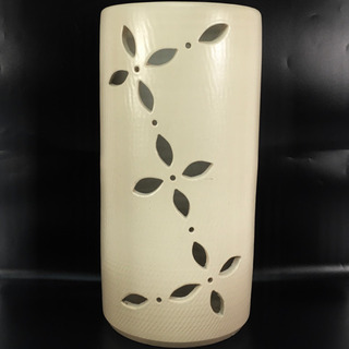 【商談中】☆★【R421】傘立て 白 高さ44cm お花穴 陶器