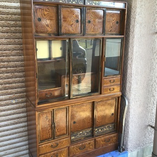 昭和レトロ　茶箪笥　茶道具　指物師