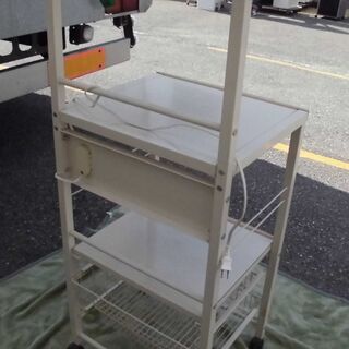 JM8711)エムケー精工 レンジラック/キッチンラック HRE-502 ホワイト コンセント通電確認済み 幅:約49.5cm 高さ:約45cm 奥行:約129cm 中古品【取りに来られる方限定】の画像