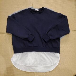 DHOLIC   スウェット×裾シャツ   ドッキングスウェット