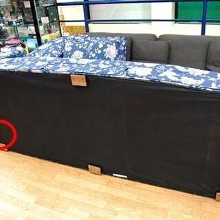 商談中 マルニ 3人掛けソファ 地中海ロイヤルシリーズ ロベールⅡ 布 青系 花柄 肘カバー付き 3Pソファ maruni ☆札幌市 清田区 平岡 商談中 マルニ 3人掛けソファ 地中海ロイヤルシリーズ ロベールⅡ 布