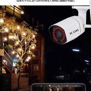 A204【新品未開封】ワイヤレス防犯監視カメラ SDカード録画 ネットワークカメラ 500万画素 簡単 設置 車上荒らし 家庭用 遠隔監視 スマホ マイク内蔵 防水 IPカメラ 屋内外 無線の画像