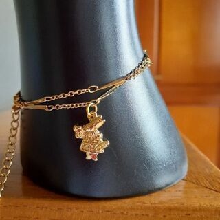 お揃い！不思議の国のアリス　うさぎデザインチェーンブレスレット&チェーンリングの画像