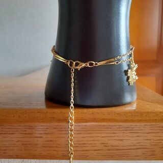 お揃い！不思議の国のアリス　うさぎデザインチェーンブレスレット&チェーンリングの画像