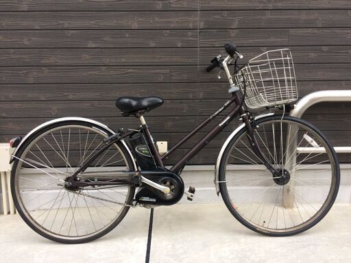 地域限定送料無料　パナソニック　ビビ　DX　シティ　27インチ　内装5段　新基準　8,9AH　茶　ナチュラ　アシスタ　神戸市　電動自転車